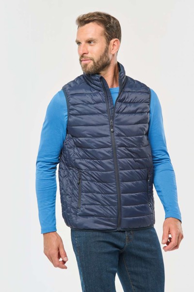 Men’S Lightweight Sleeveless Fake Down Jacket - White / XL