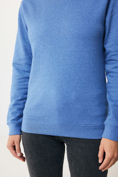 Pull à col rond en coton recyclé non teinté IQONIQ Denali - Heather Blue / XXL