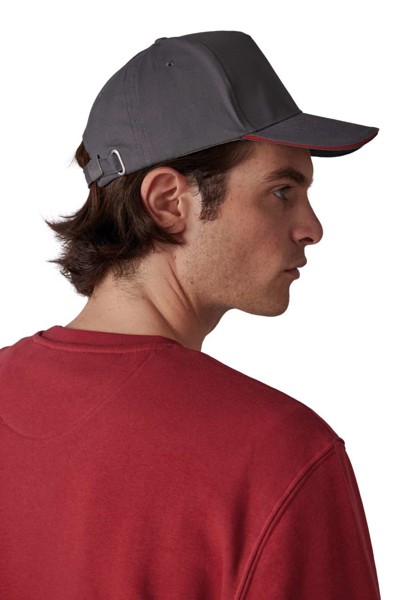 Sandwich Peak Cap - 5 Panels - White / Navy