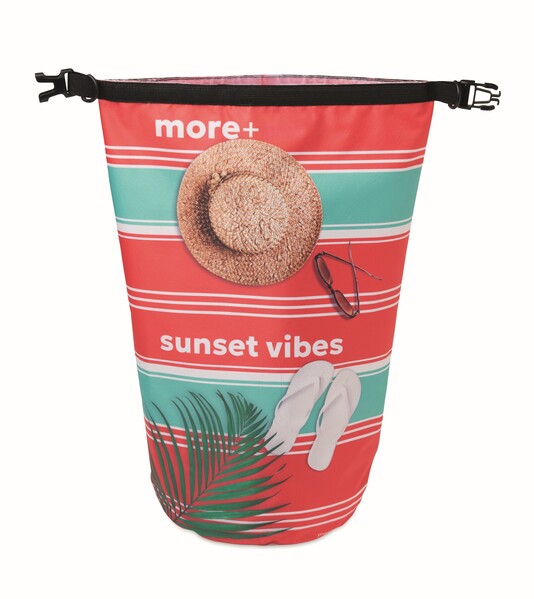 10L recycled polyester (rPET) dry bag with your 360° design - Full colour