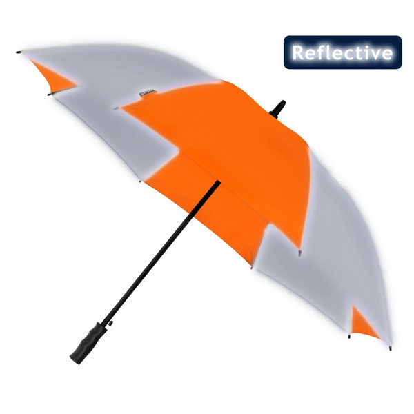 FALCONE - Parapluie avec tissue reflechissant - Automatique - Windproof -  120 cm - Orange / Argent
