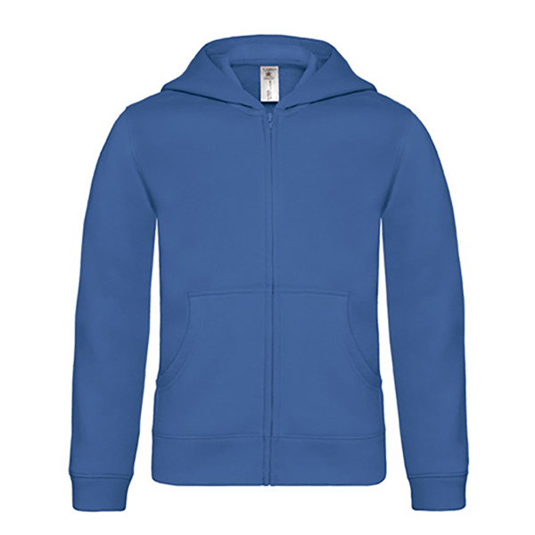 Casaco Sweat B&C Hooded Full Zip Kids 280G - 80% Algodão (Investindo Em Better Cotton)/ 20% Poliéster Reciclado - Azul Royal / 5_6