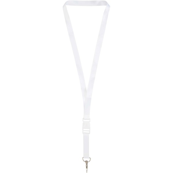 Bucks plnobarevný lanyard - oboustranný - Bílá / Bílá / 15mm