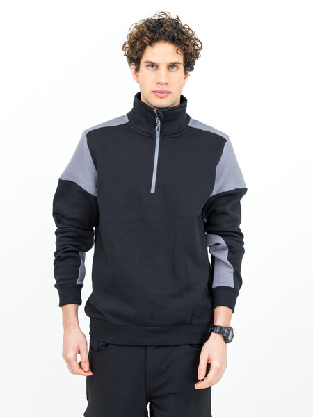 Printer Prime Halfzip Sweater Black/Anthra XS