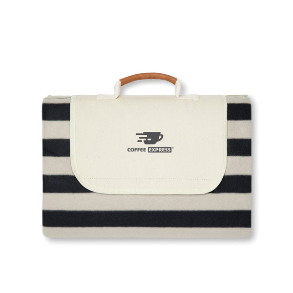 Vinga Alba picnic blanket 200x150cm, 54% rPET fleece - Black