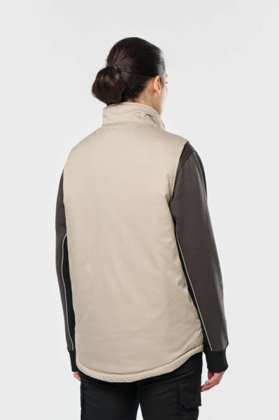 Unisex Padded Multi-Pocket Polycotton Vest - White / M
