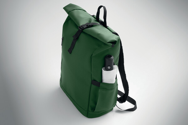 Rolltop laptop rugzak 600D Bangkok Roll - Donker Marinegroen