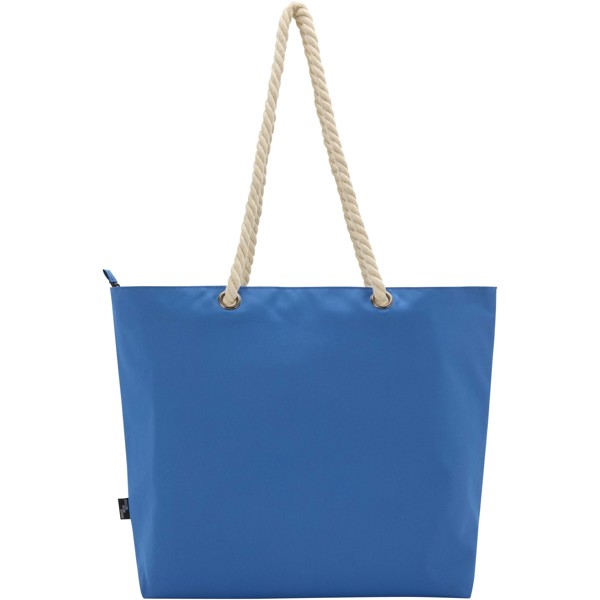 Tote bag termica da spiaggia in materiale riciclato certificato GRS con manici in corda Panama - 23L - Blu royal