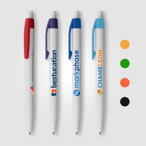 Stylo ColourFlow en plastique recyclé - Assortiment / Sérigraphie
