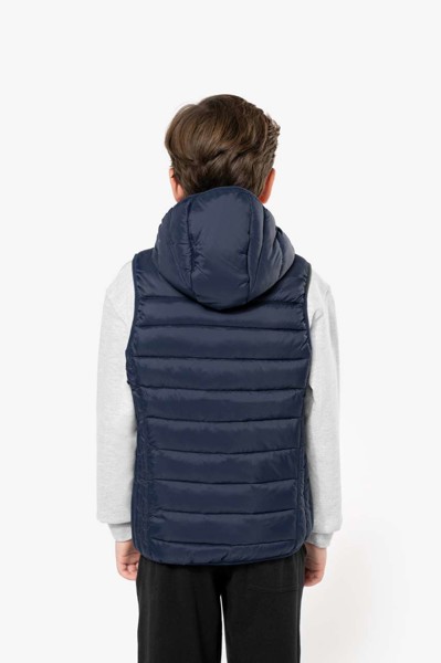 Kid's Hooded Bodywarmer - Black / 12/14