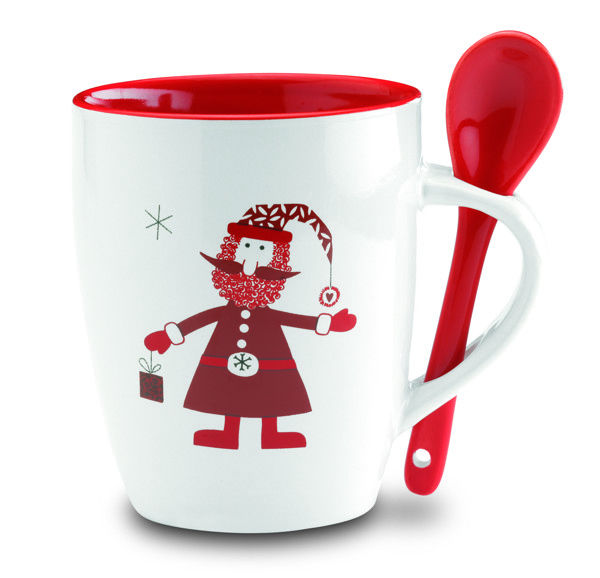 Mug with spoon 250ml Claus