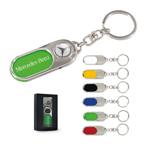 METAL KEYRING + PLASTIC INSERT - Blanc / 