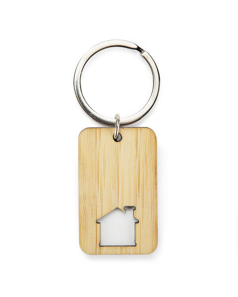 Bamboo keychain CARVE - white