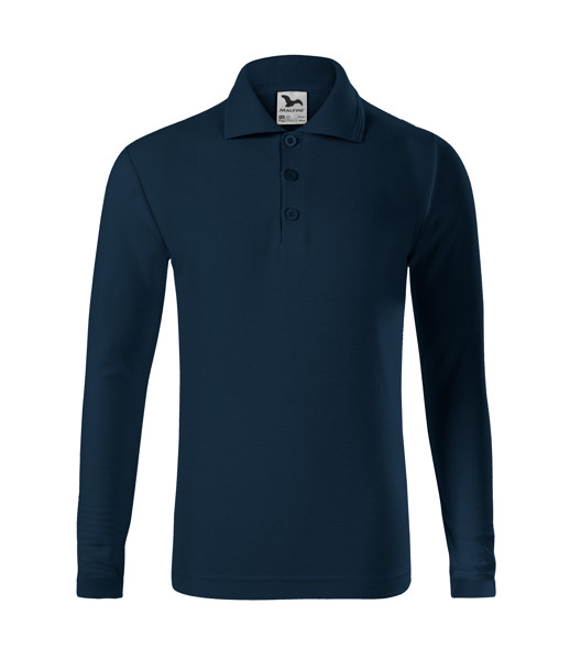 Polo Shirt Kids Malfini® Pique Polo Ls - Navy Blue / 158 cm/12 years