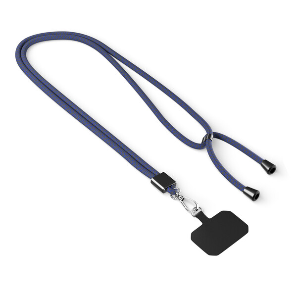 Crossbody, trendy 2-tone cord phone holder made of polyester - Dark Azure Blue / Black / Black accessories