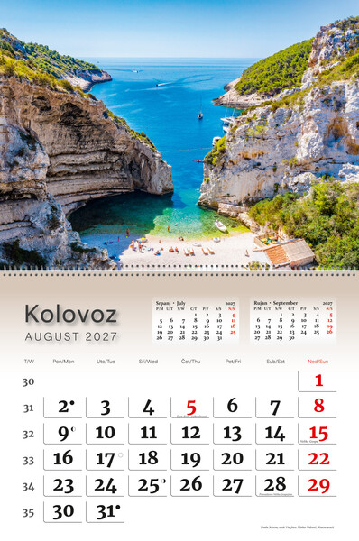 Preklopni zidni kalendar – Obala i more