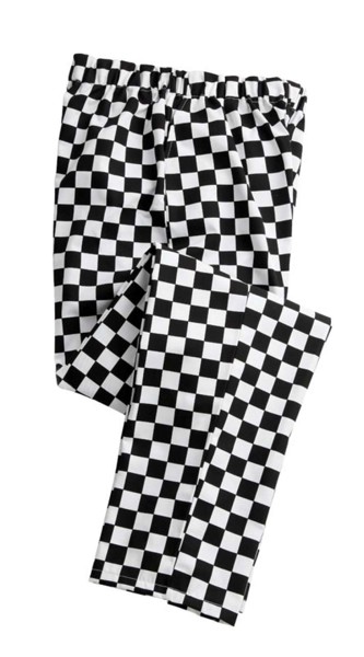 'Essential' Chef's Trousers - Black / White Check / M