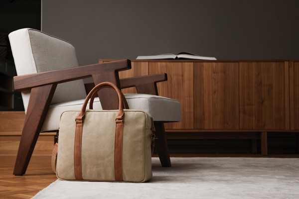 VINGA Bosler RCS recycled canvas computer bag - Beige