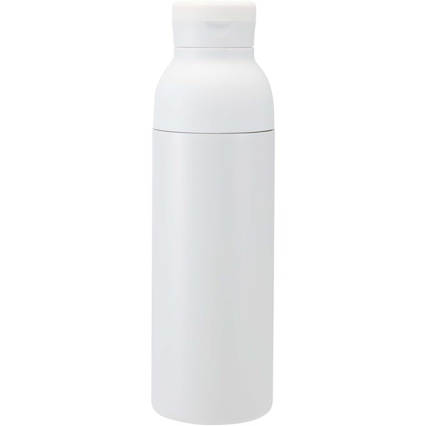 Illuminate 650 ml RCS recycled double wall stainless steel water bottle with 3-piece lid set - White