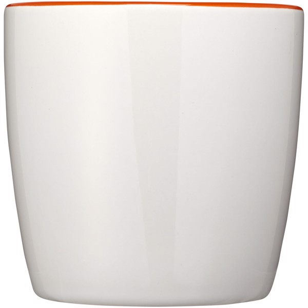 Tazza in ceramica Aztec da 340 ml - Bianco / Arancione