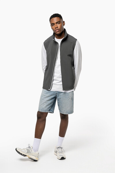 2vrstvá softshellová zateplená vesta KA423 - Tmavě Šedá / S