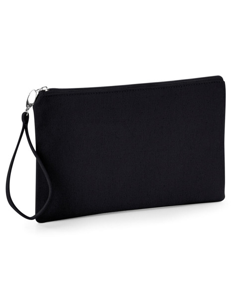 Canvas Wristlet Pouch - Natural / Navy / ONE SIZE