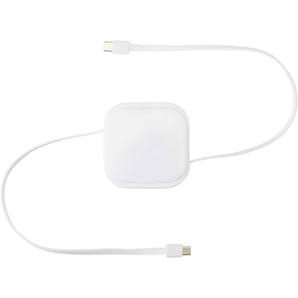 Cable retráctil reciclado 5 en 1 para sincronización de datos y carga rápida de 100 W con kit de herramientas para smartphone - Blanco