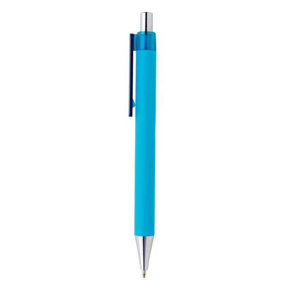 Stylo X8 finition gomme en ABS recyclé RCS - Bleu Clair