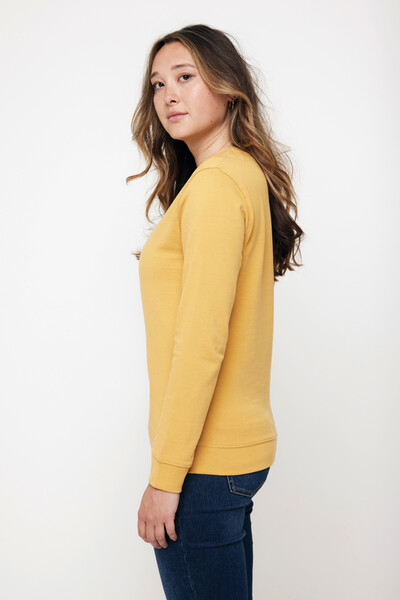 Iqoniq Zion Rundhals-Sweater aus recycelter Baumwolle - Ochre Yellow / XS