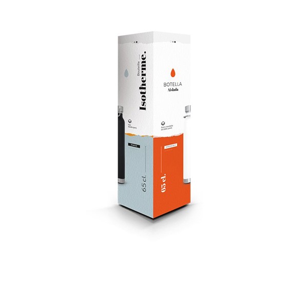 BOUTEILLE GOURDE 65 cl ISOTHERME DOUBLE-PAROI INOX - Blanc