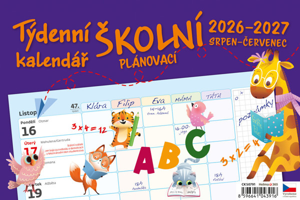 Stolní kalendář Školní plánovací 24 × 16 cm