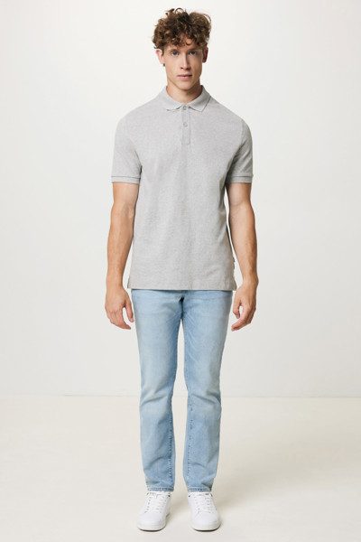 Polo en coton piqué et recyclé Iqoniq Yosemite - Heather Grey / XXL