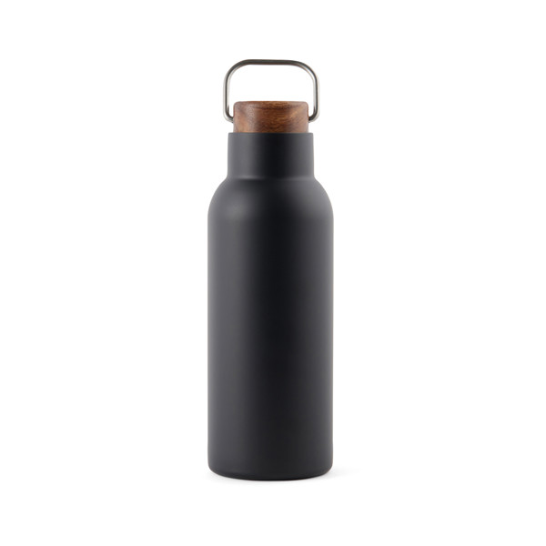 Vinga Ciro vacuum bottle, 580ml, recycled steel - Black