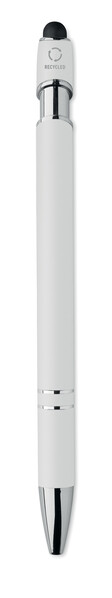Recycled aluminium stylus pen Siparo - White