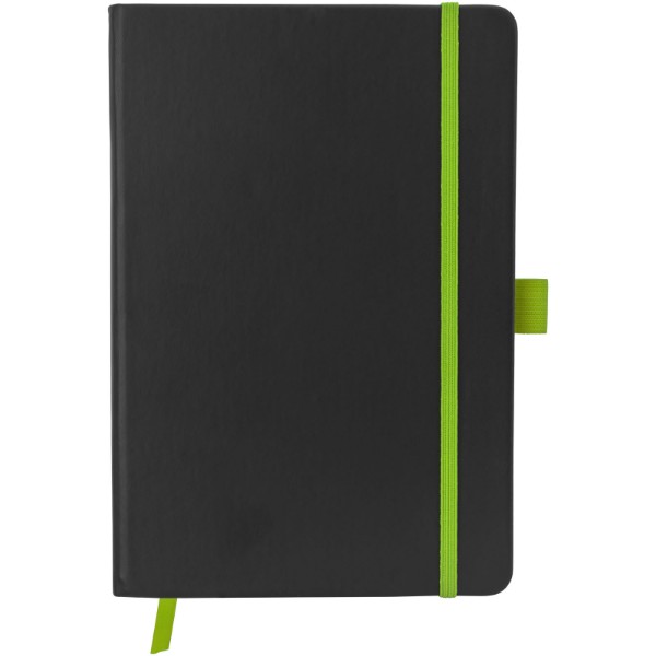 Colour-edge A5 hard cover notebook - Black / Lime