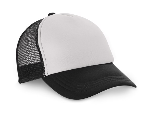 NICOLA. Casquette en polyester et filet (150 g/m²) - Noir