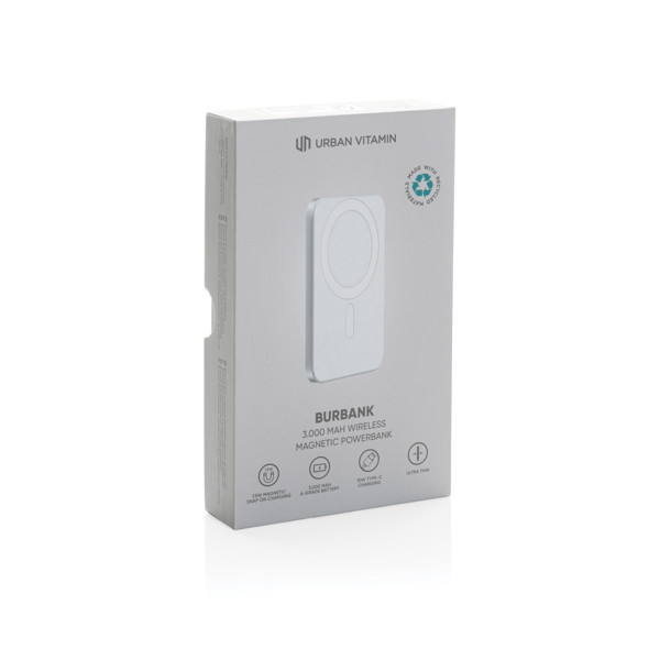 Urban Vitamin Burbank RCS plastic/alu  3000 mah powerbank - Silver