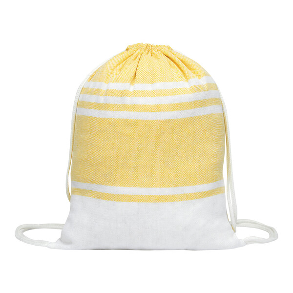 Large Beach/Sauna Towel Sun & Steam - White / Yellow