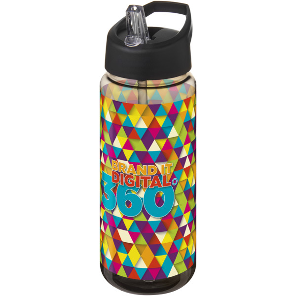 Bouteille de sport H2O Active® Octave Tritan™ de 600 ml avec couvercle à bec verseur - Charbon / Noir