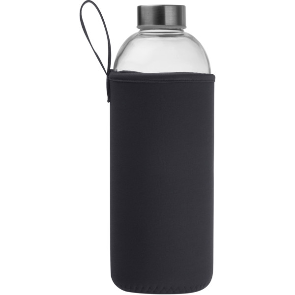 1000 ml glass bottle with neoprene sleeve JESSICA - Silvergrey