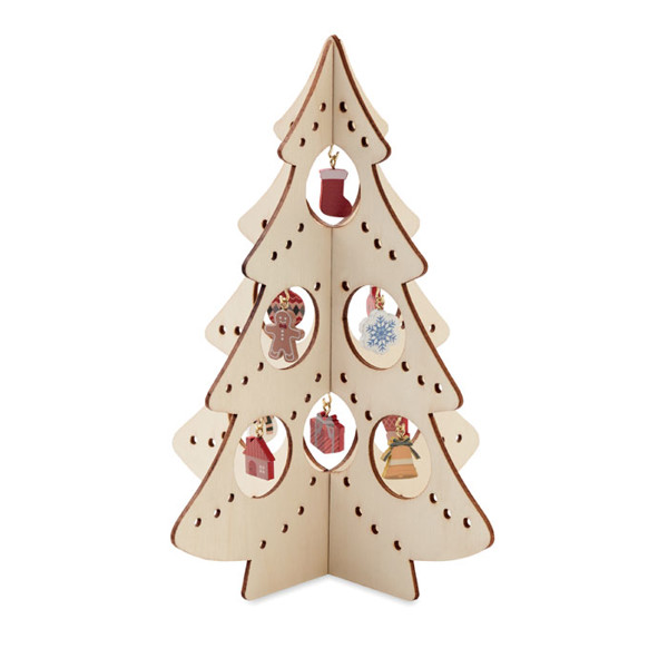 Wooden Xmas tree decoration Silueta