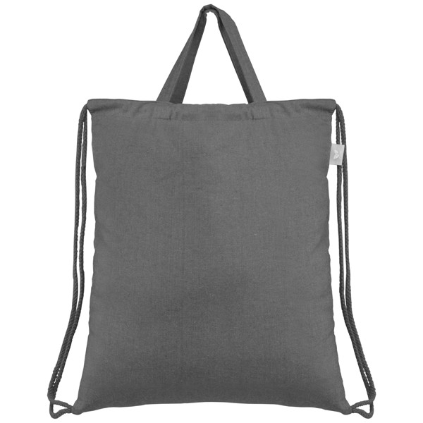 Palma - 5 oz. Recycled Cotton Drawstring Bag - Grey / Silkscreen