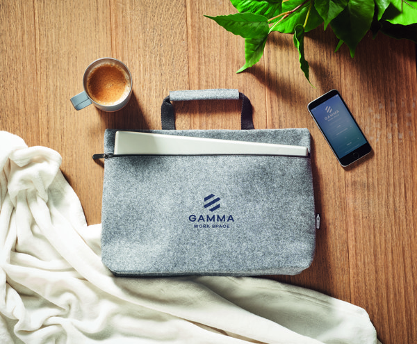 Sac ordinateur feutre RPET Tapla - Gris