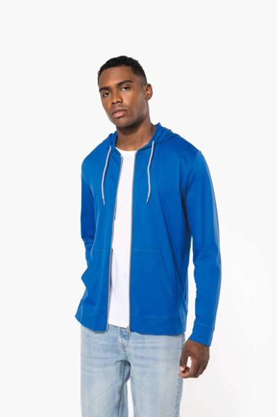 Lightweight Cotton Hooded Sweatshirt - Light Royal Blue / XS