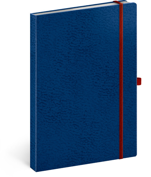 Notique Notes Vivella Classic Modrý/Červený, Linkovaný, 15 x 21 cm