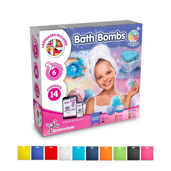Bath Bombs Kit IV. Brinquedo didático fornecido com saco de oferta em non-woven (80 g/m²) - Branco