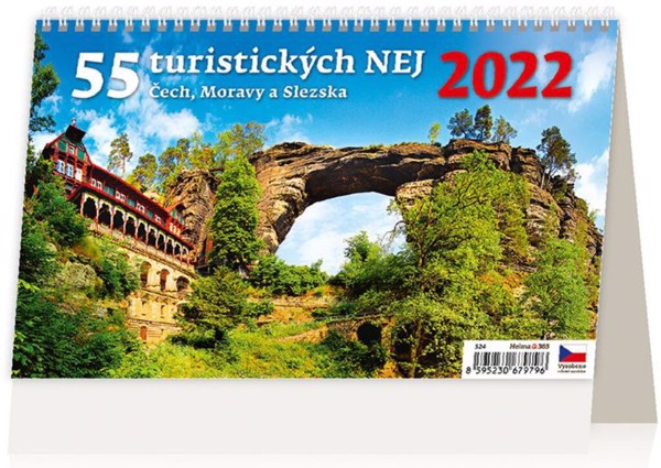 Týdenní kalendář 55 turistických nej Čech, Moravy a Slezska 2022