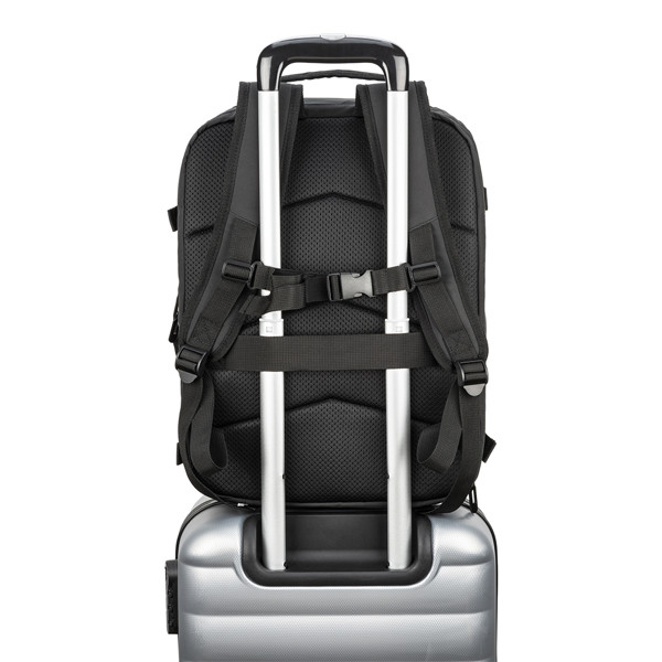 Cabin Size Travel Backpack / Suitcase With Laptop Holder (15) In Polyester - Black