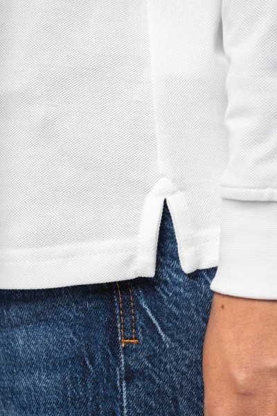 Ladies’ Organic 180 Piqué Polo Shirt Long Sleeves - White / M