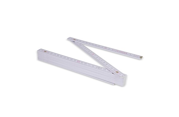 Règle pliante en bois 2m premium peinte - Blanc